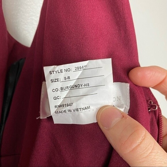 Dessy Collection Burgundy Sleeveless Draped Chiffon Maxi Dress Size 8 NWT - Picture 9 of 9